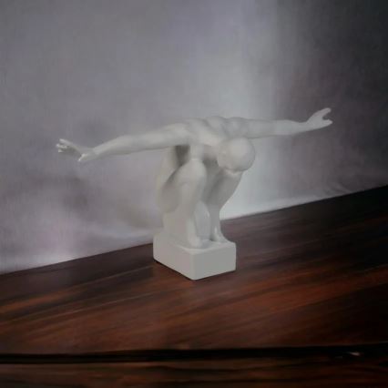 Dekoracija za sto 19,5x16x38,5 cm smola/bela