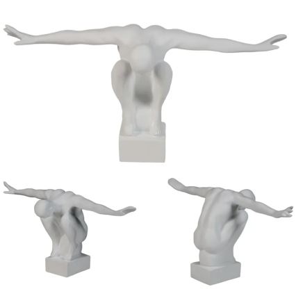Dekoracija za sto 19,5x16x38,5 cm smola/bela
