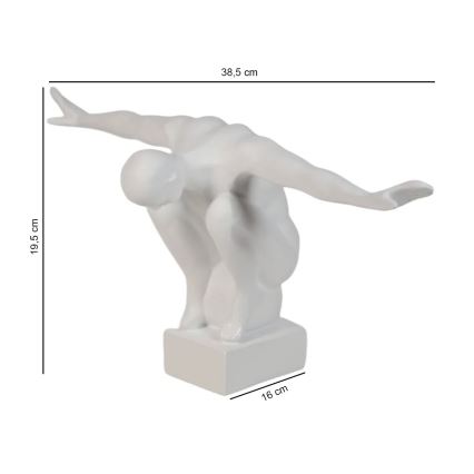 Dekoracija za sto 19,5x16x38,5 cm smola/bela