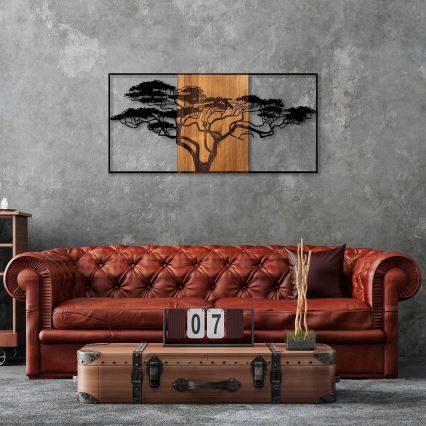 Dekoracija za zid 147x70 cm, stablo, drvo/metal