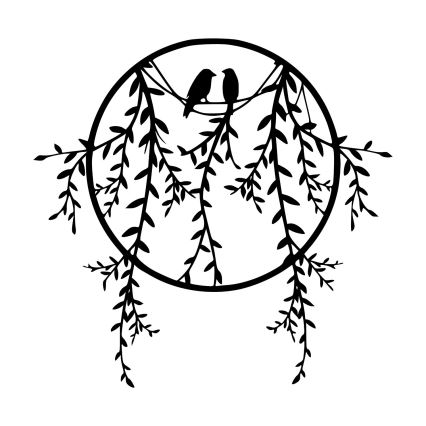 Dekoracija za zid 45x44 cm, metalne grane