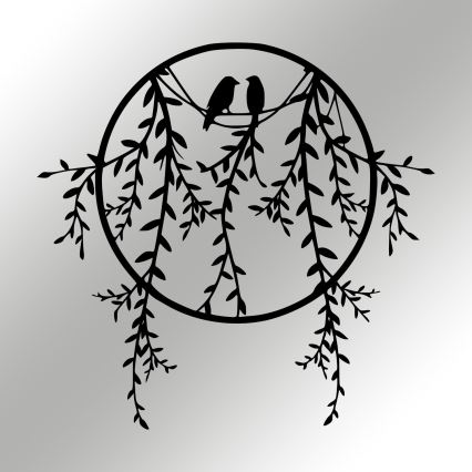 Dekoracija za zid 45x44 cm, metalne grane