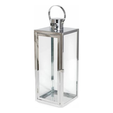 Dekorativna lanterna 38 cm sjajni hrom