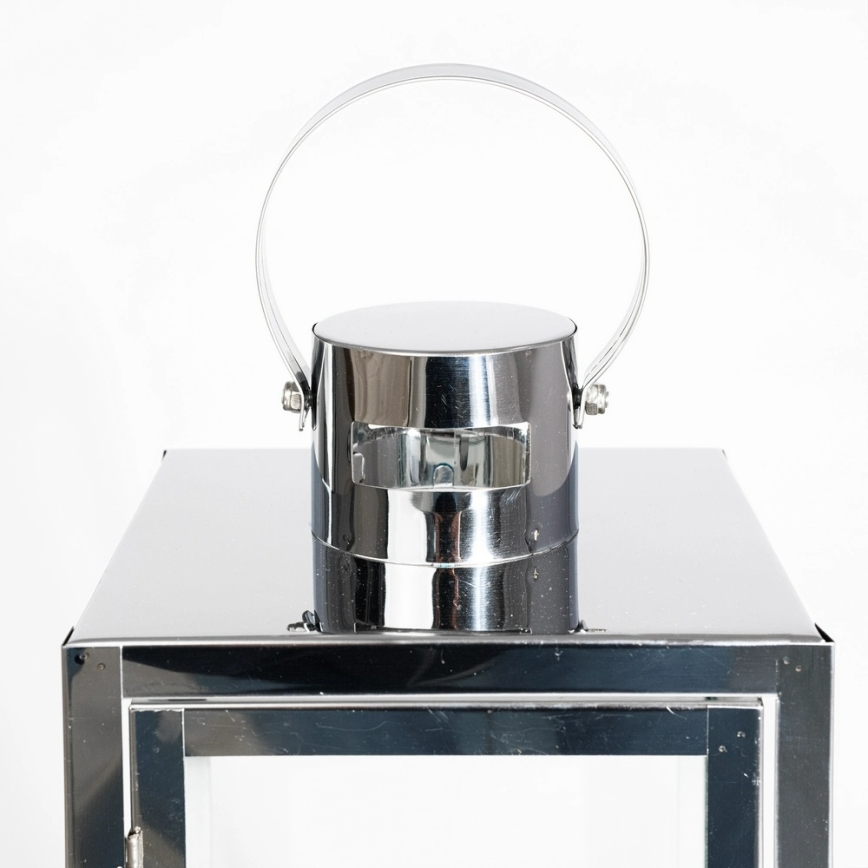 Dekorativna lanterna 49 cm sjajni hrom