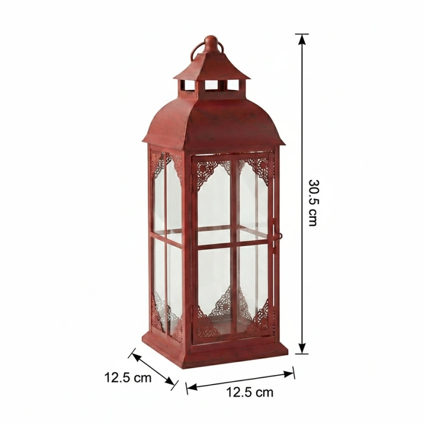 Dekorativna lanterna REDY 30,5 cm crvena