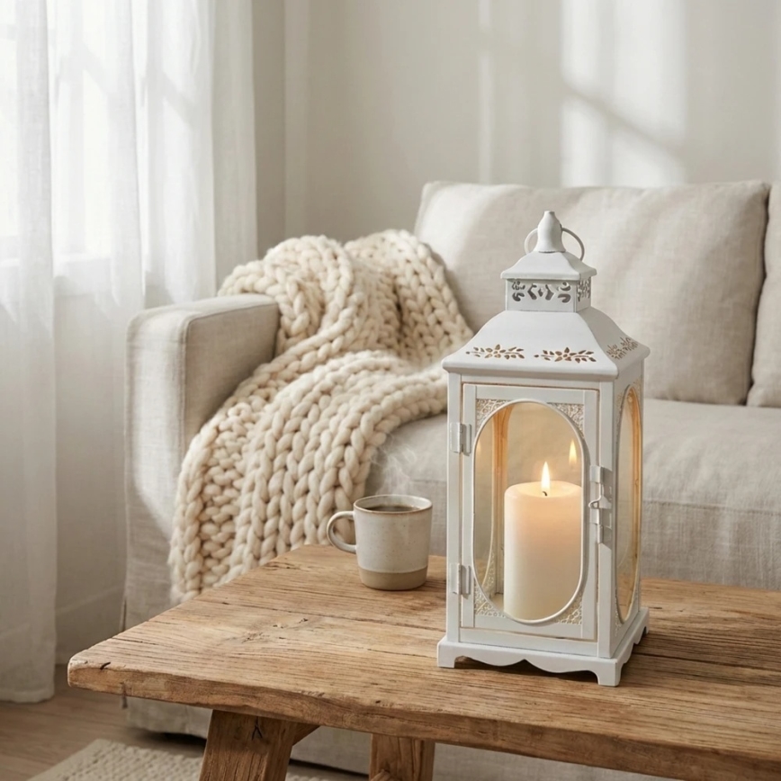 Dekorativna lanterna ROSEHILL 40 cm bela