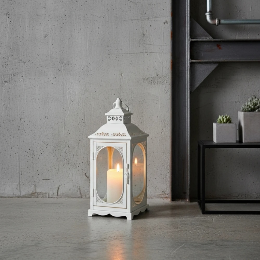 Dekorativna lanterna ROSEHILL 40 cm bela