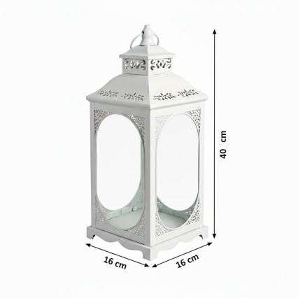 Dekorativna lanterna ROSEHILL 40 cm bela