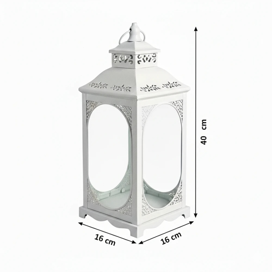 Dekorativna lanterna ROSEHILL 40 cm bela