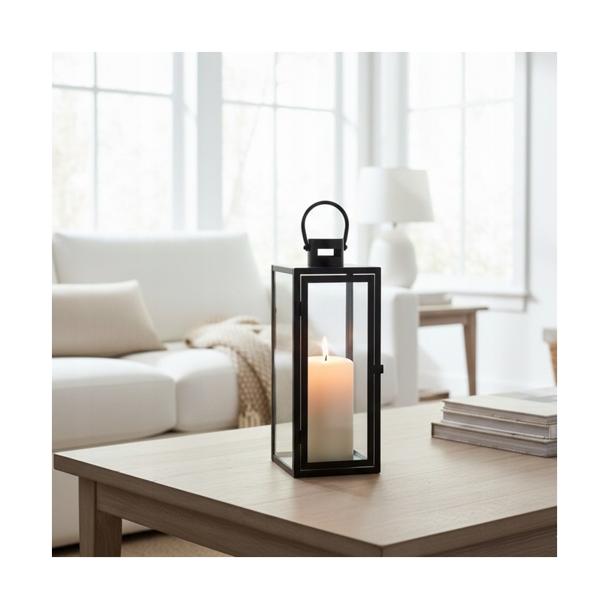 Dekorativna lanterna TOWER 29 cm, crne boje
