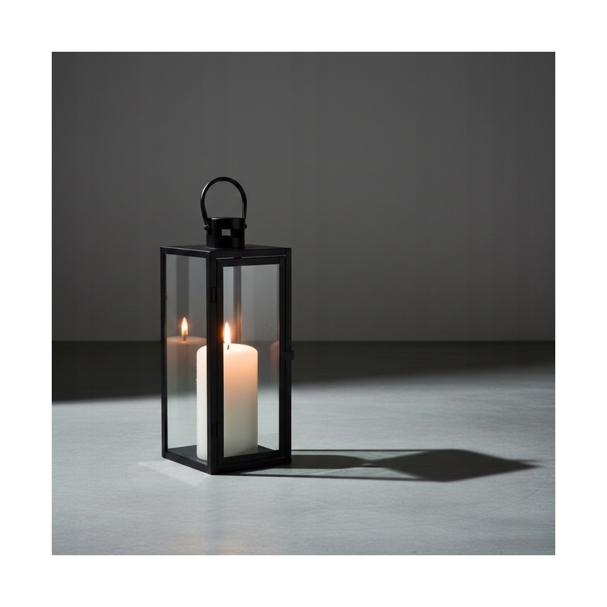 Dekorativna lanterna TOWER 29 cm, crne boje