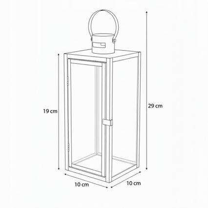 Dekorativna lanterna TOWER 29 cm, crne boje