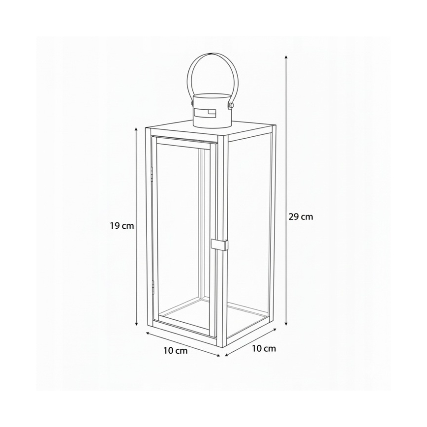 Dekorativna lanterna TOWER 29 cm, crne boje