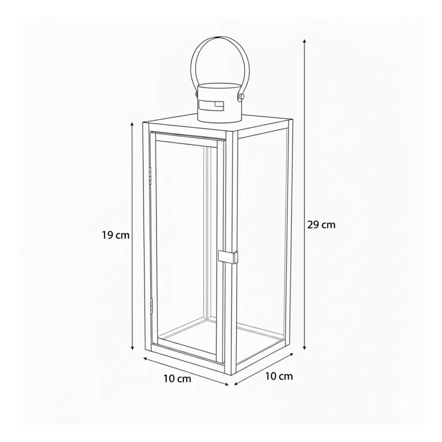 Dekorativna lanterna TOWER 29 cm, sjajni hrom