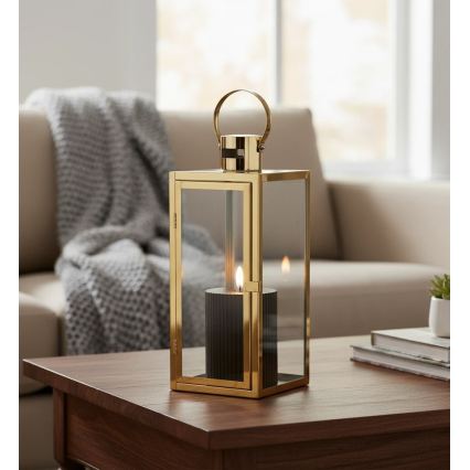 Dekorativna lanterna TOWER 29 cm zlatna