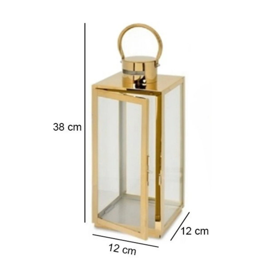 Dekorativna lanterna TOWER 38 cm zlatna