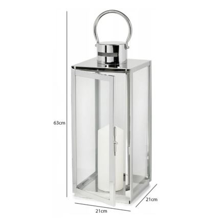 Dekorativna lanterna TOWER 63 cm, sjajni hrom