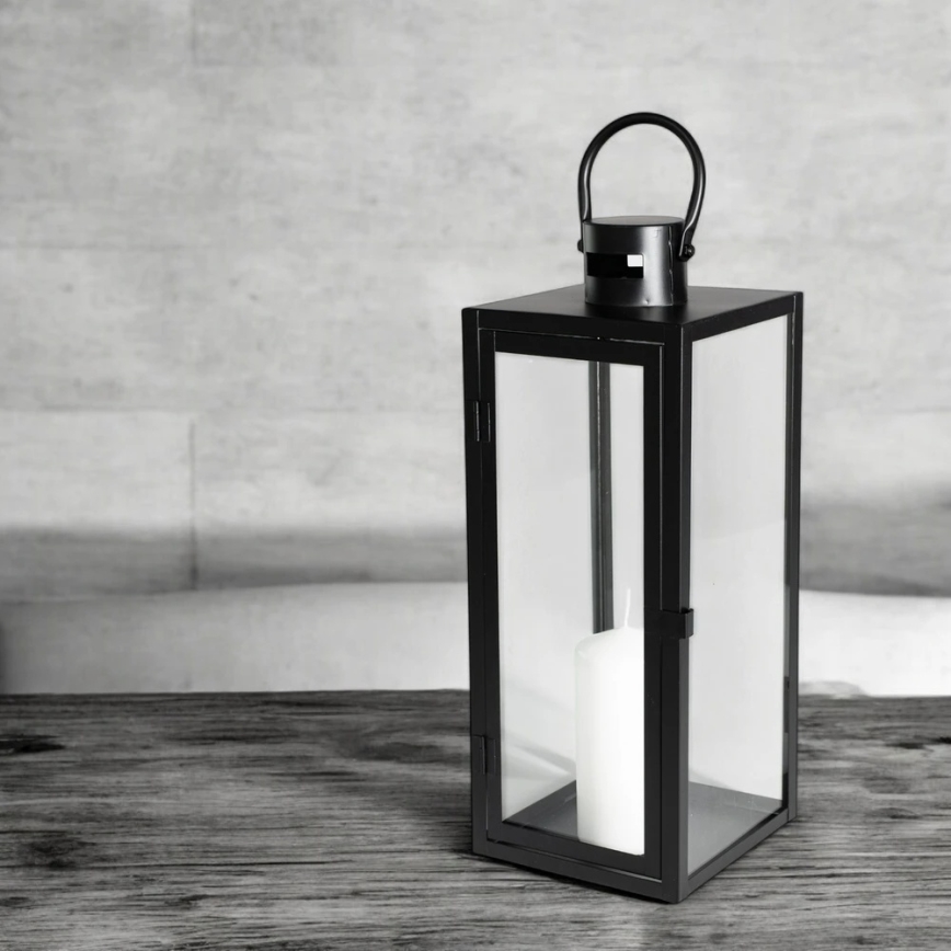 Dekorativna lanterna TOWER, visine 63 cm, crna