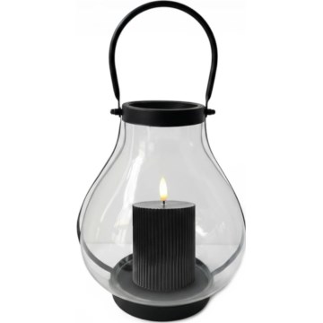 Dekorativni fenjer GLASSY 25 cm crni