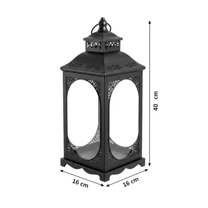 Dekorativni fenjer ROSEHILL 40 cm crne boje