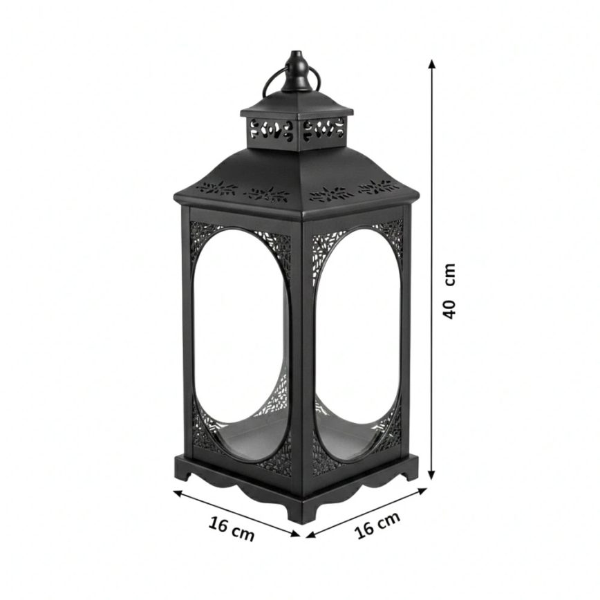 Dekorativni fenjer ROSEHILL 40 cm crne boje
