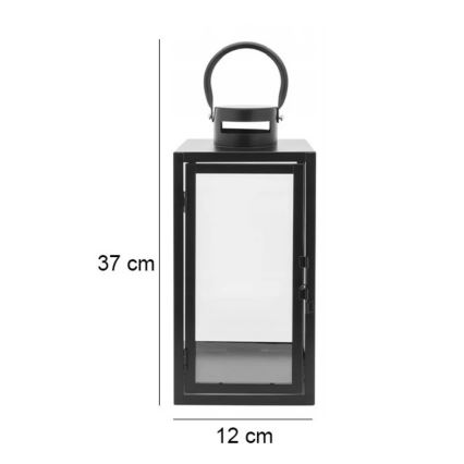 Dekorativni fenjer TOWER 38 cm crni