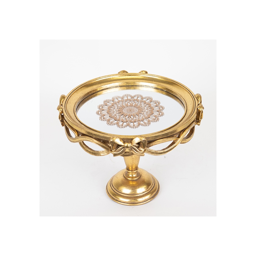 Dekorativni pladanj, prečnik 25,5 cm, zlatni