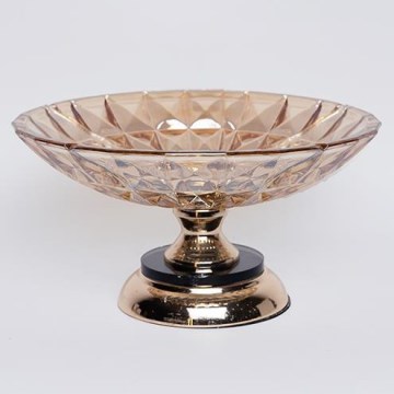 Dekorativni pladanj prečnika 29,5 cm braon/dimljen