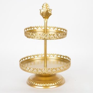 Dekorativni zlatni poslužavnik prečnika 25,5 cm