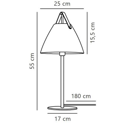 DFTP by Nordlux - Stona lampa STRAP 1xE27/40W/230V crna