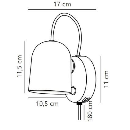 DFTP by Nordlux - Zidna reflektorska lampa sa USB portom ANGLE 1xGU10/25W/230V crna