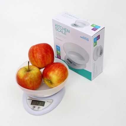Digitalna kuhinjska vaga sa posudom 1xCR2032 bela