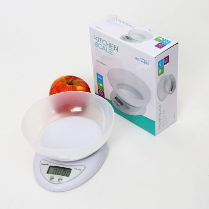 Digitalna kuhinjska vaga sa posudom 1xCR2032 bela