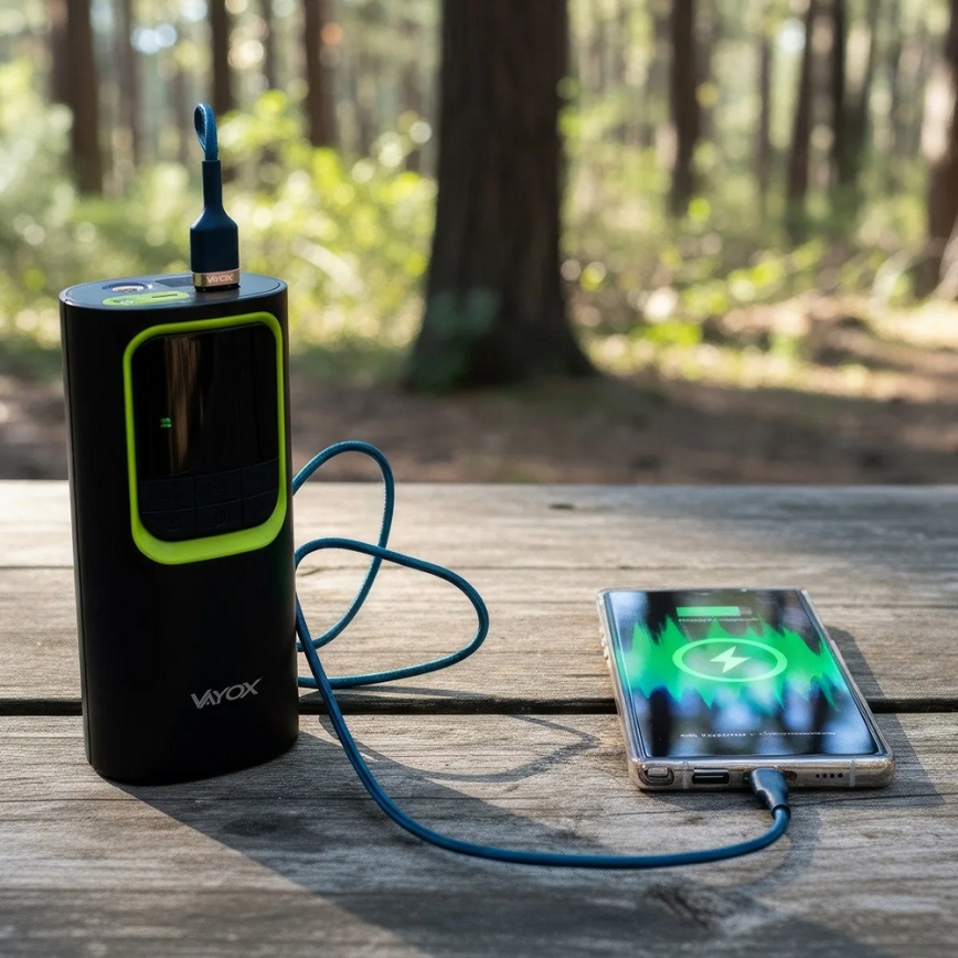 Digitalni džepni kompresor 5V 8000 mAh, crni