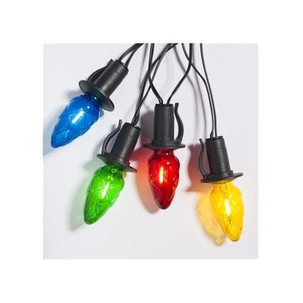 Produžna LED spoljašnja girlanda CONE FILAMENT 20xE10 14m višebojna/topla bela IP44, Proizvedeno u EU