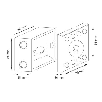 Dodirni prekidač sa prigušiva za jednobojne LED trake 12-24V, 4-kanalni