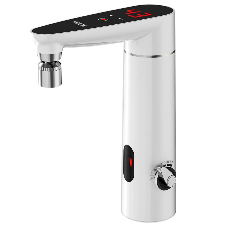 Dodirni protočni grejač vode sa senzorom i LED displejem, 3000 W/230 V, IPX4, bela