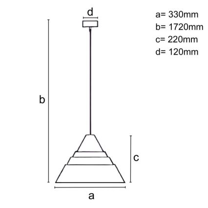 Drveni luster na sajli 1xE27/60W/230V prečnik 33 cm masiv/hrast/orah/kaučukovac