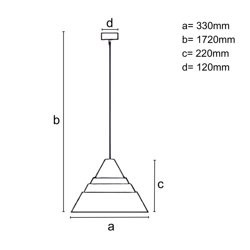 Drveni luster na sajli 1xE27/60W/230V prečnik 33 cm masiv/hrast/orah/kaučukovac