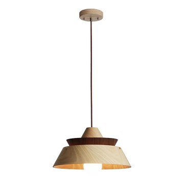 Drveni luster na sajli 1xE27/60W/230V prečnik 33 cm masivan/hrast/orah/kaučukovac