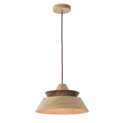Drveni luster na sajli 1xE27/60W/230V prečnik 33 cm masivan/hrast/orah/kaučukovac