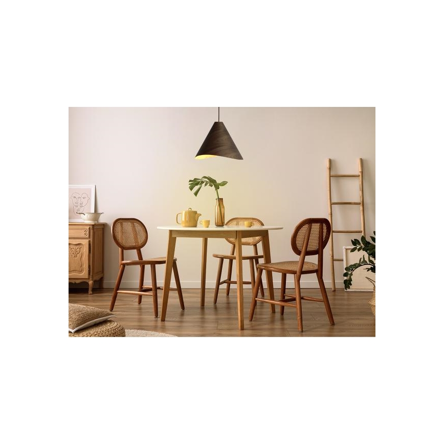Drveni luster na sajli 1xE27/60W/230V prečnik 45 cm masivan/orah/kaučukovo drvo