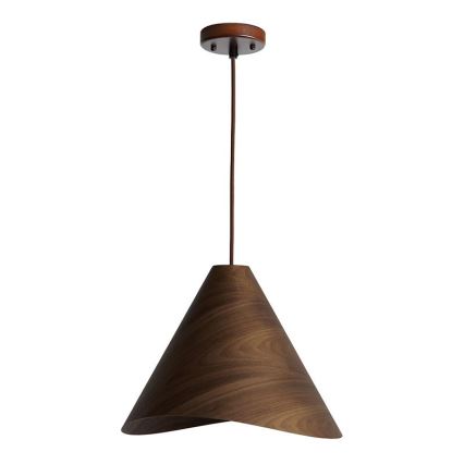 Drveni luster na sajli 1xE27/60W/230V prečnik 45 cm masivan/orah/kaučukovo drvo