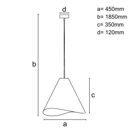 Drveni luster na sajli 1xE27/60W/230V prečnik 45 cm masivan/orah/kaučukovo drvo