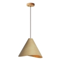 Drveni luster na sajli 1xE27/60W/230V, prečnika 45 cm, masivan/hrast/kaučukovac