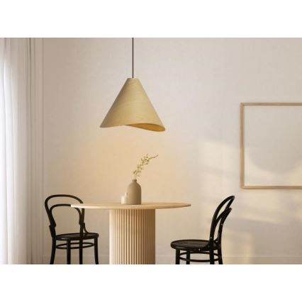 Drveni luster na sajli 1xE27/60W/230V, prečnika 45 cm, masivan/hrast/kaučukovac