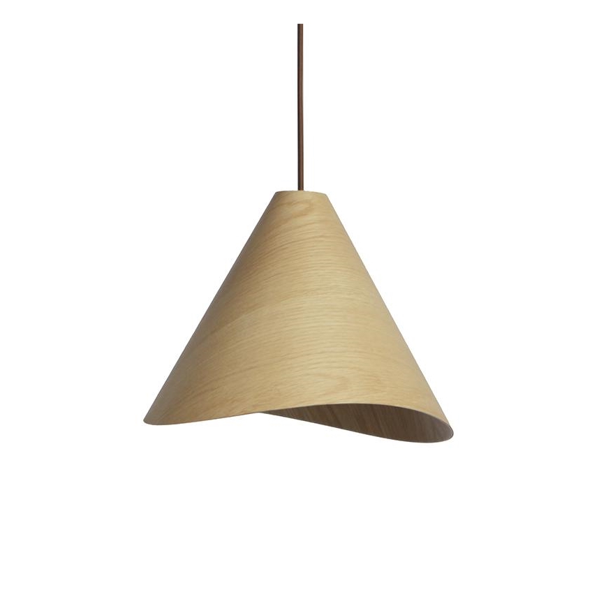 Drveni luster na sajli 1xE27/60W/230V, prečnika 45 cm, masivan/hrast/kaučukovac