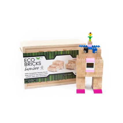Drveni set za slaganje ECO BRICKS, 145 kom
