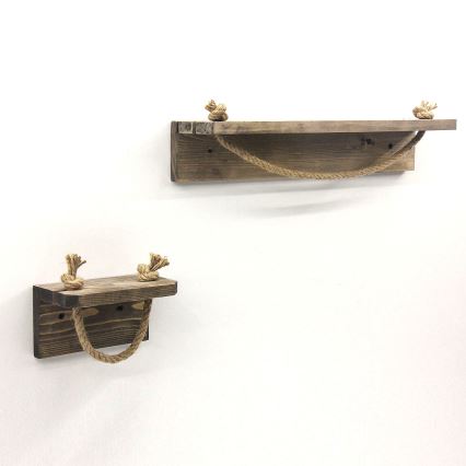 Držač toaletnog papira 10,5x17 cm + zidna polica 10x50 cm od smreke