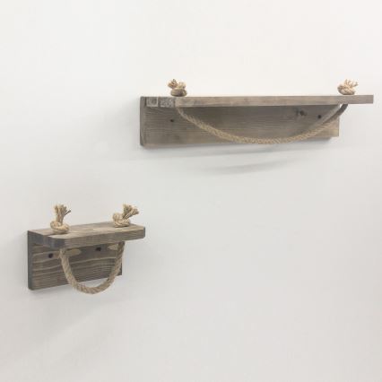 Držač toaletnog papira 10,5x17 cm + zidna polica 10x50 cm od smreke